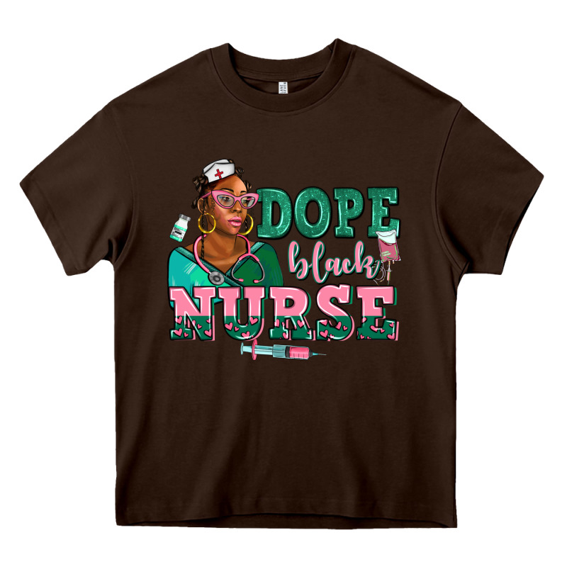 Afro  Nurse Dope Black Heavy Core Tee by AdoDesignShop | Teevron