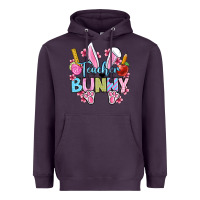 Plum Easter Teacher bunny Heavyweight Hoodie - OliviaCreatesArt