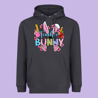 Easter Teacher Bunny Heavyweight Hoodie Designed By Oliviacreatesart