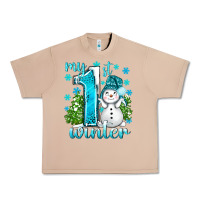 Burro My 1 St Winter With Cute Snowman Urban Heavy Tee - BundleAndBundleShop