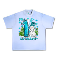 Grape Ice My 1 St Winter With Cute Snowman Urban Heavy Tee - BundleAndBundleShop