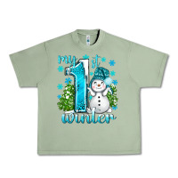 Oil Green My 1 St Winter With Cute Snowman Urban Heavy Tee - BundleAndBundleShop