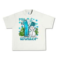 Pistachio My 1 St Winter With Cute Snowman Urban Heavy Tee - BundleAndBundleShop
