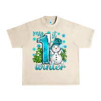 Sandshell My 1 St Winter With Cute Snowman Urban Heavy Tee - BundleAndBundleShop