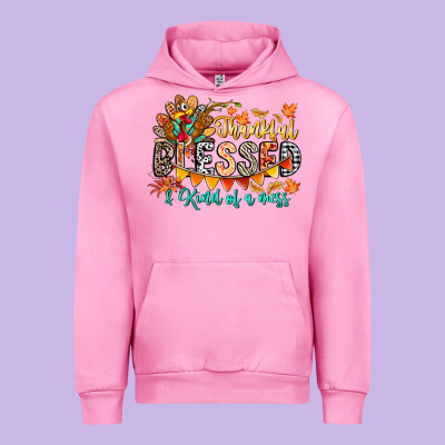 Thankful Blessed Kind Of Mess Urban Hoodie Designed By Cowhidedigitalart