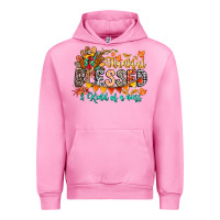 Fuchsia Pink Thankful Blessed Kind Of Mess Urban Hoodie - CowhideDigitalArt