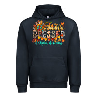 Navy Thankful Blessed Kind Of Mess Urban Hoodie - CowhideDigitalArt