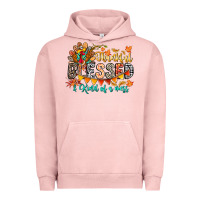 Pigment Salmon Thankful Blessed Kind Of Mess Urban Hoodie - CowhideDigitalArt