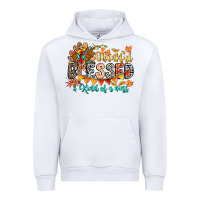 White Thankful Blessed Kind Of Mess Urban Hoodie - CowhideDigitalArt