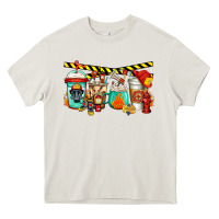 Cream firefighter coffee Heavy Core Tee - Jasminsmagicworld