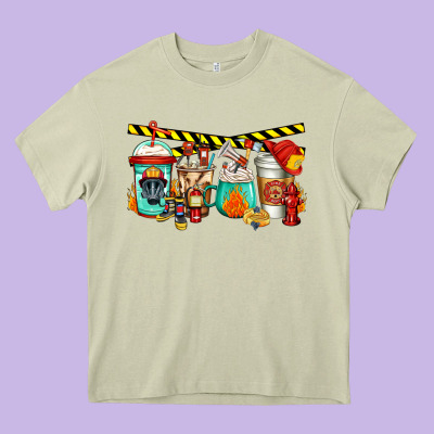 Firefighter Coffee Heavy Core Tee Designed By Jasminsmagicworld