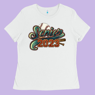 Senior 2023 Baseball Ladies Tee Designed By Nancycooperartshop