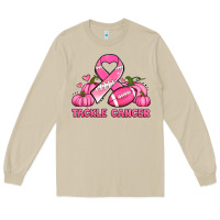 Mushroom tackle cancer pumpkins football and ribbon breast cancer awareness Long Sleeve Tee - Jasminsmagicworld