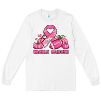 White tackle cancer pumpkins football and ribbon breast cancer awareness Long Sleeve Tee - Jasminsmagicworld