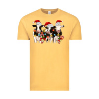 Vintage Mustard christmas three cows Vintage Tee - MaliasSmallBusiness