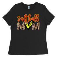 Black softball mom Ladies Tee - NancyCooperArtShop