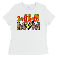 White softball mom Ladies Tee - NancyCooperArtShop