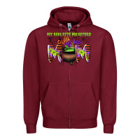 Burgundy my favorite monsters calls me mom Zipper Hoodie - CowGirlArtShop