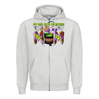Dove Grey my favorite monsters calls me mom Zipper Hoodie - CowGirlArtShop