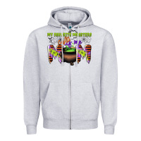 Heather Grey my favorite monsters calls me mom Zipper Hoodie - CowGirlArtShop