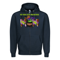 Navy my favorite monsters calls me mom Zipper Hoodie - CowGirlArtShop