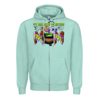 Seafoam my favorite monsters calls me mom Zipper Hoodie - CowGirlArtShop