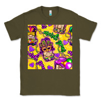 Army Green Mardi gras gnomies seamless pattern Classic Tee - BundleAndBundleShop