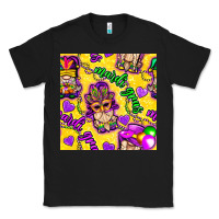 Black Mardi gras gnomies seamless pattern Classic Tee - BundleAndBundleShop