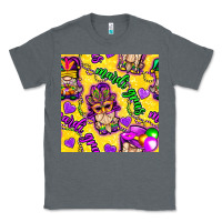 Charcoal Heather Mardi gras gnomies seamless pattern Classic Tee - BundleAndBundleShop