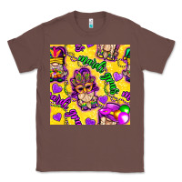 Chestnut Mardi gras gnomies seamless pattern Classic Tee - BundleAndBundleShop