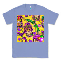 Colony Blue Mardi gras gnomies seamless pattern Classic Tee - BundleAndBundleShop