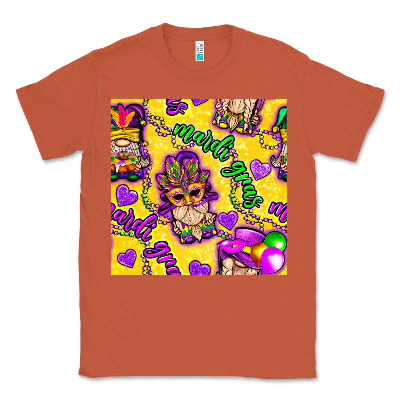 Mardi Gras Gnomies Seamless Pattern Classic Tee by BundleAndBundleShop | Teevron