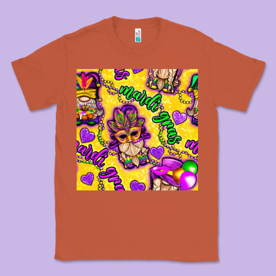 Mardi Gras Gnomies Seamless Pattern Classic Tee Designed By Bundleandbundleshop