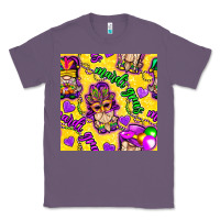 Lavender Mardi gras gnomies seamless pattern Classic Tee - BundleAndBundleShop