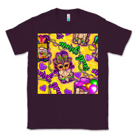Plum Mardi gras gnomies seamless pattern Classic Tee - BundleAndBundleShop