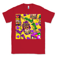 Red Mardi gras gnomies seamless pattern Classic Tee - BundleAndBundleShop