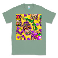 Sage Mardi gras gnomies seamless pattern Classic Tee - BundleAndBundleShop