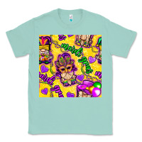 Seafoam Mardi gras gnomies seamless pattern Classic Tee - BundleAndBundleShop