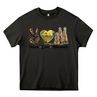 Asphalt Peace Love Meerkats Heavy Core Tee - LillyAllenDesigns