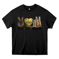 Black Peace Love Meerkats Heavy Core Tee - LillyAllenDesigns