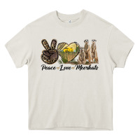 Cream Peace Love Meerkats Heavy Core Tee - LillyAllenDesigns