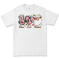 White pink peace love christmas Premium Tee - NancyCooperArtShop