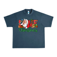 Midnight Navy Love Christmas With Santa Urban Heavy Tee - BundleAndBundleShop