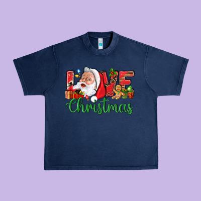 Love Christmas With Santa Urban Heavy Tee Designed By Bundleandbundleshop