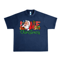 Navy Love Christmas With Santa Urban Heavy Tee - BundleAndBundleShop