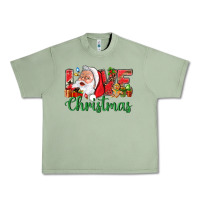 Oil Green Love Christmas With Santa Urban Heavy Tee - BundleAndBundleShop