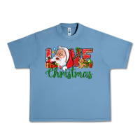 Pebble Blue Love Christmas With Santa Urban Heavy Tee - BundleAndBundleShop
