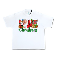 White Love Christmas With Santa Urban Heavy Tee - BundleAndBundleShop