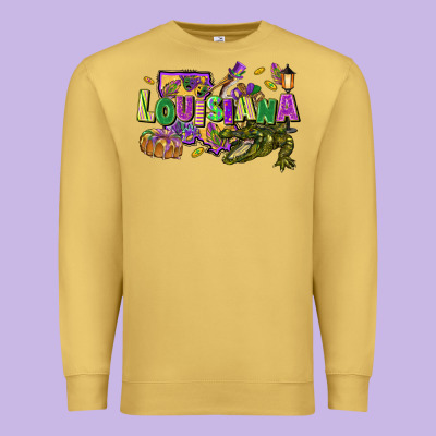 Louisiana Mardi Gras Premium Sweatshirt Designed By Fadigitalartstudio