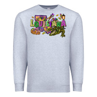 Heather Grey louisiana mardi gras Premium Sweatshirt - FaDigitalArtStudio